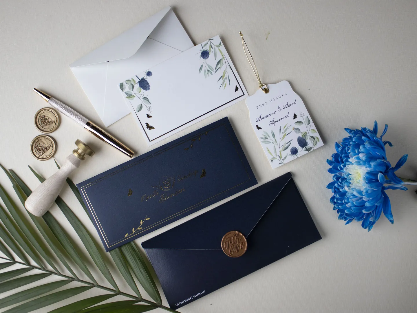 Solid Blue Autumn Gift Box